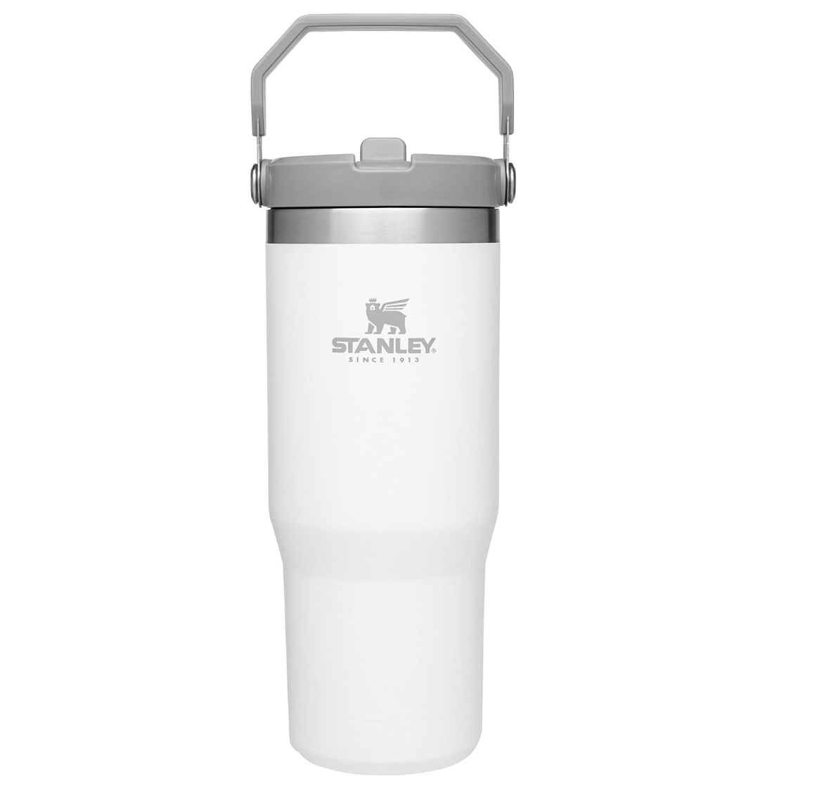 Top Handle White  30 oz Stanley Quencher Tumbler