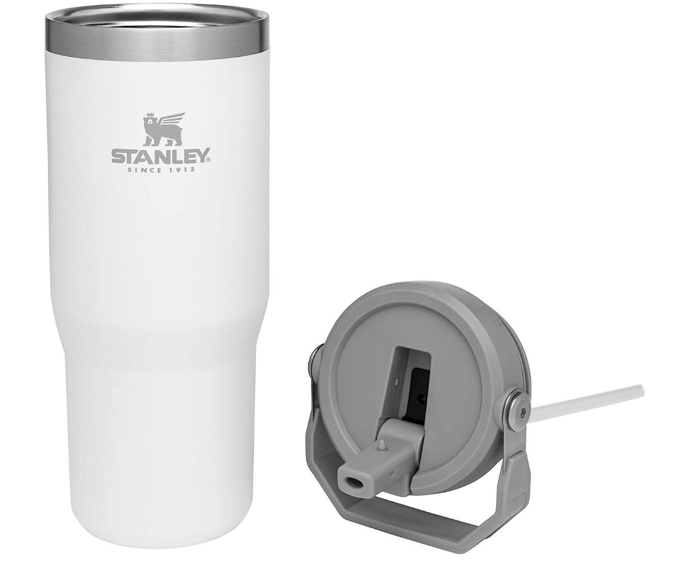 Top Handle White  30 oz Stanley Quencher Tumbler